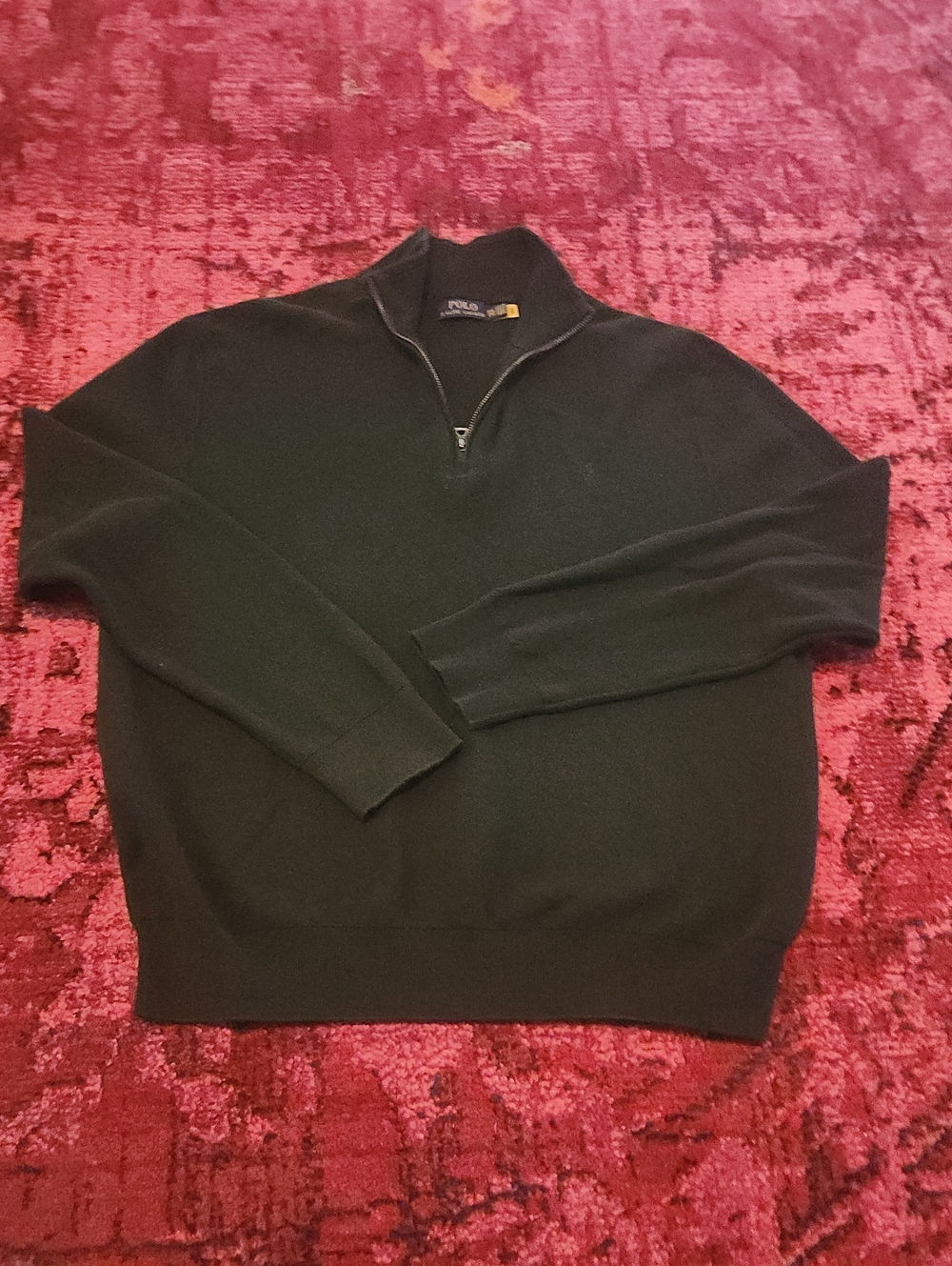 Polo by Ralph Lauren Men's Black Half-Zip Pullover Sweater